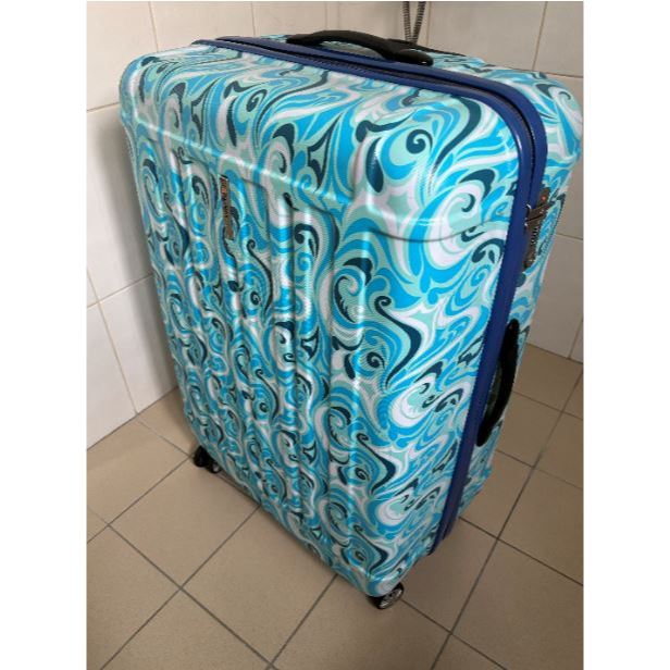 [售/二手] probeetle行李箱28吋PC塑膠_型號KG09藍色羽毛