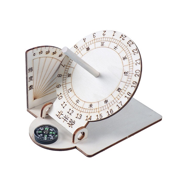 日晷太陽鐘 DIY古代計時器 DIY材料包 大人科學實驗 環保節能組合DIY玩具 客製化禮品專家 6321