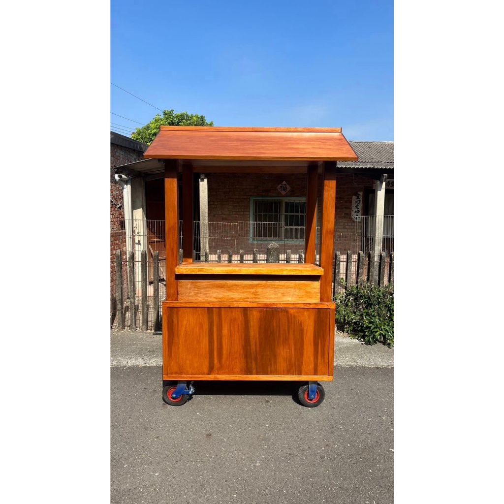 二手可愛復古木作攤車