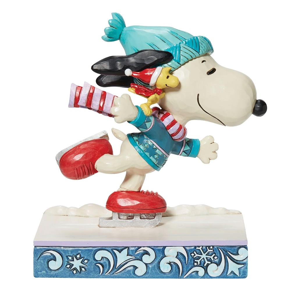 Enesco精品雕塑 Snoopy 史努比和糊塗塌客滑冰居家擺飾 EN36806