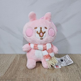 現貨出清 卡娜赫拉的小動物卡娜赫拉冬季圍巾款絨毛玩偶娃娃粉紅兔兔6英吋