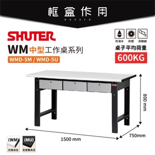 【樹德Shuter】WMD-5M 中荷重型工作桌 荷重600Kg 工作桌 作業桌 零件 書桌 掛板掛鈑 工具桌 臺灣製造