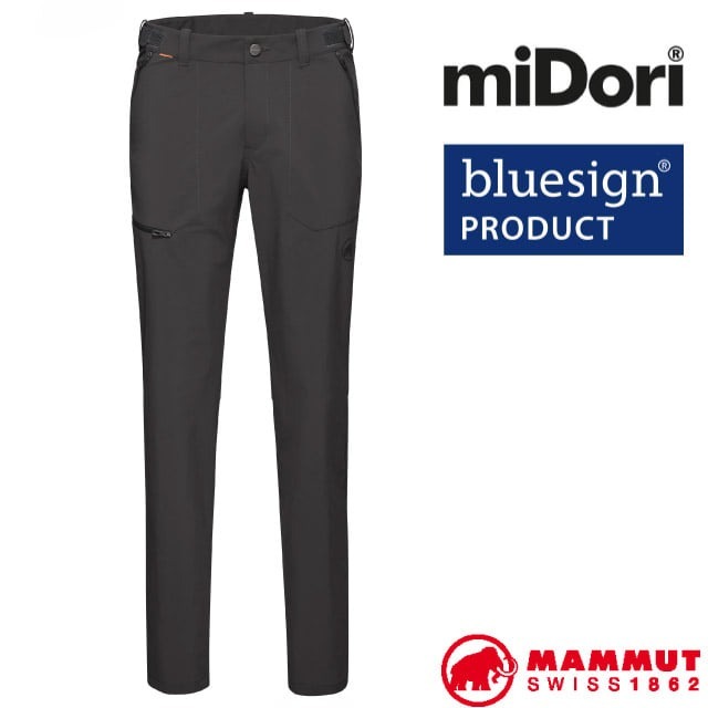 【MAMMUT 長毛象】男款輕量彈性抗UV透氣快乾排汗長褲 Runbold Pants 登山健行 / 幻影黑_01670