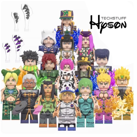 【金孫積木】jojo 奇妙冒險 可動小人偶 積木 承太郎 徐倫 白金之星 伊奇 神父 dio 世界 花京院 樂高相容