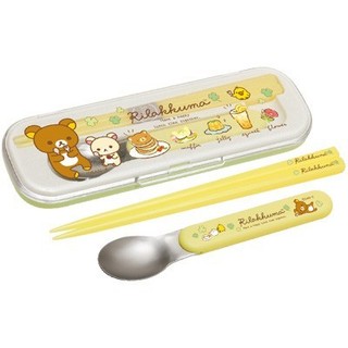 日本製 SAN-X 懶熊餐具組 筷匙組 附盒子 筷子 湯匙 拉拉熊 =BONBONS=