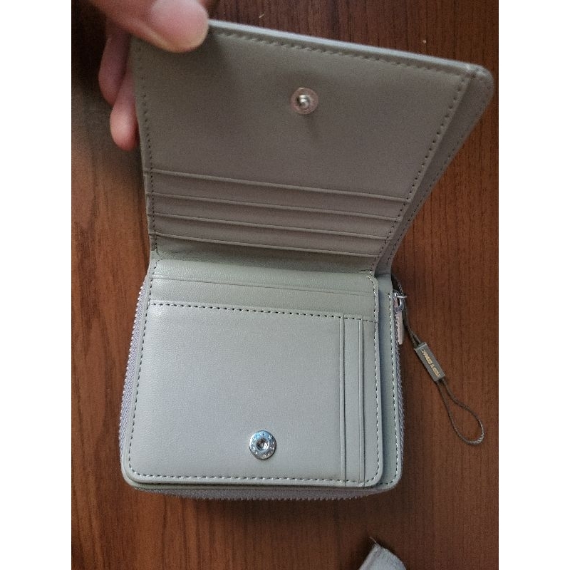 小ck鱷魚灰皮短夾錢包