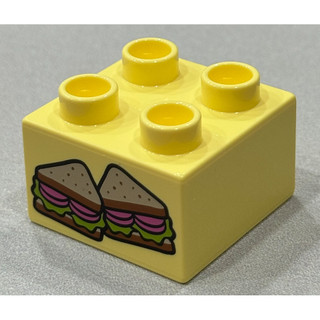 樂高 得寶 零件 印刷磚 三明治｜LEGO duplo Brick with Sandwich Pattern