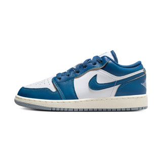 NIKE AIR JORDAN 1 LOW SE 大童 女鞋 休閒鞋 運動鞋 喬丹 藍白-FN9137141