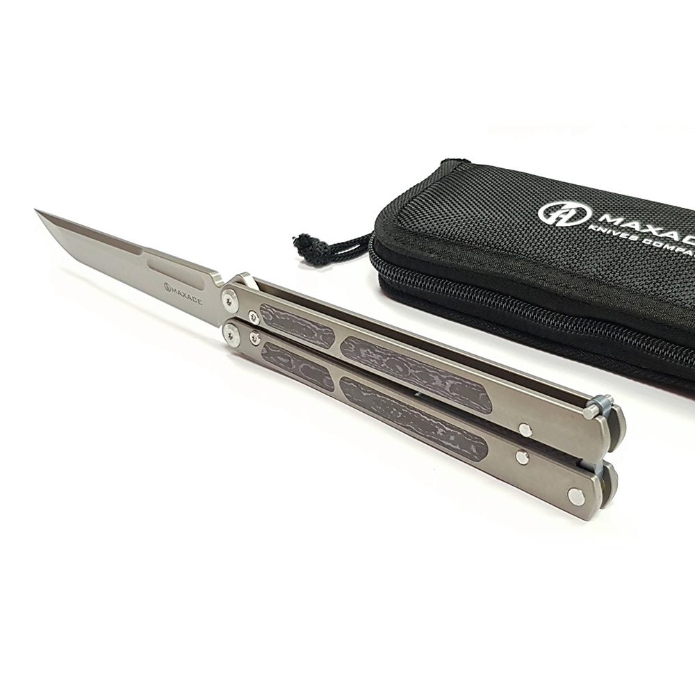 Maxace Covenant III 星盟3代 紫碳纖維柄Tanto刃蝴蝶刀 收藏刀