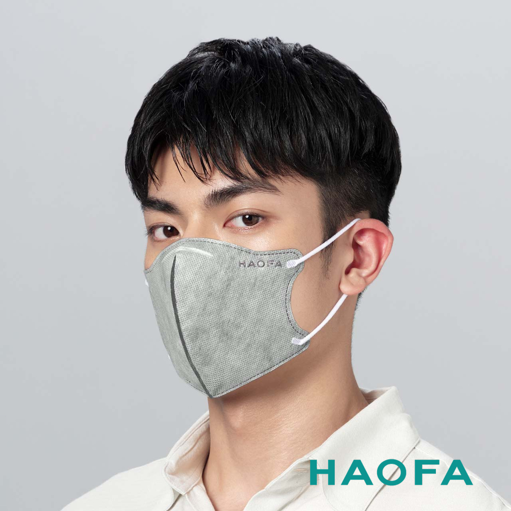 HAOFA氣密型99%防護醫療N95口罩活性碳款-礫石碳(30入)