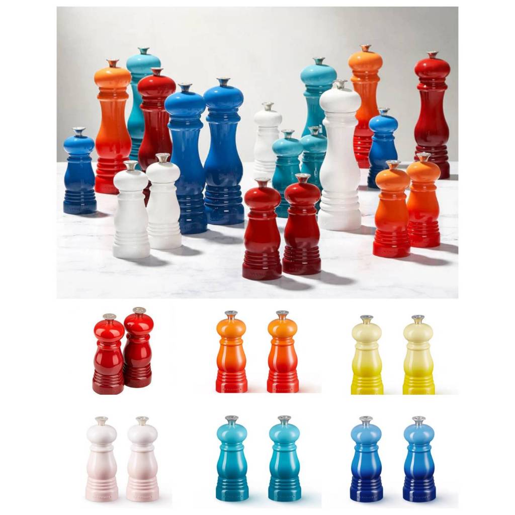 2入套組 海外代購 Le Creuset 研磨罐/鹽罐/胡椒罐/香料/櫻桃紅/火焰橘/閃亮黃/貝殼粉/加勒比海藍/馬賽藍