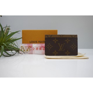 ☆優買二手精品名牌店☆ LV M69161 焦糖色咖啡雙色 老花原花字紋 信用卡夾 名片夾 卡片套 卡夾 全新