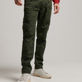 【Superdry】男裝 休閒工作褲 工裝褲 有機棉 Core Cargo 深綠迷彩