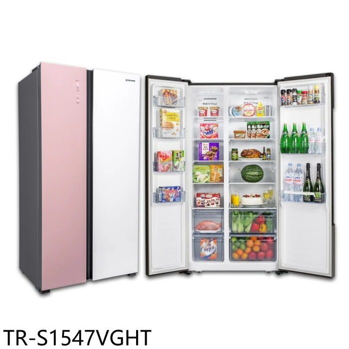 大同【TR-S1547VGHT】547公升變頻超薄對開雙門粉色冰箱(7-11商品卡2200元)(含標準安裝)