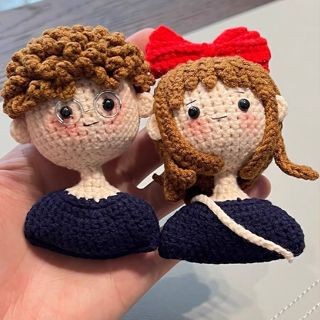 手工編織diy 新手初學解悶手作編織材料包 男孩女孩包包毛線吊飾鑰匙扣 情侶頭像毛線掛飾 可愛玩偶 送男友女友禮物