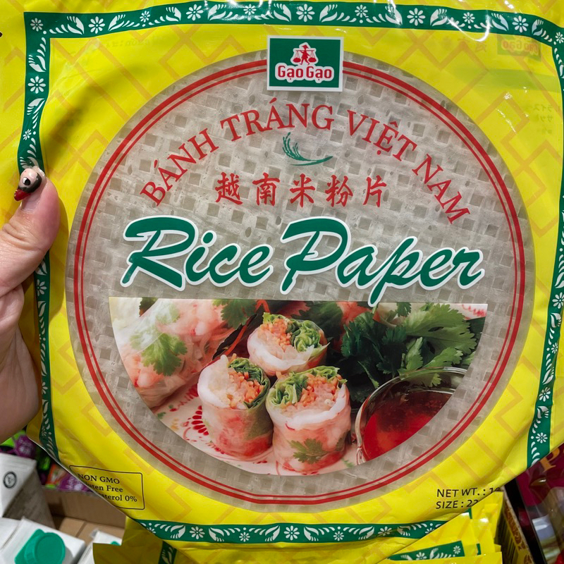 減醣現貨❤️可刷卡💳🇻🇳GAOGAO越南春捲皮 生春捲 薄餅 不沾水春捲皮 米紙 越南鮮蝦捲 Bánh  一包十片 米紙