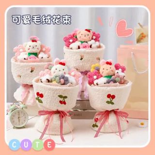 【臺灣現貨】玩偶花束 成品公仔 母親節花束 香皂玫瑰花 生日禮物 針織花束 手工針織花束 畢業花束 送媽媽女友朋友