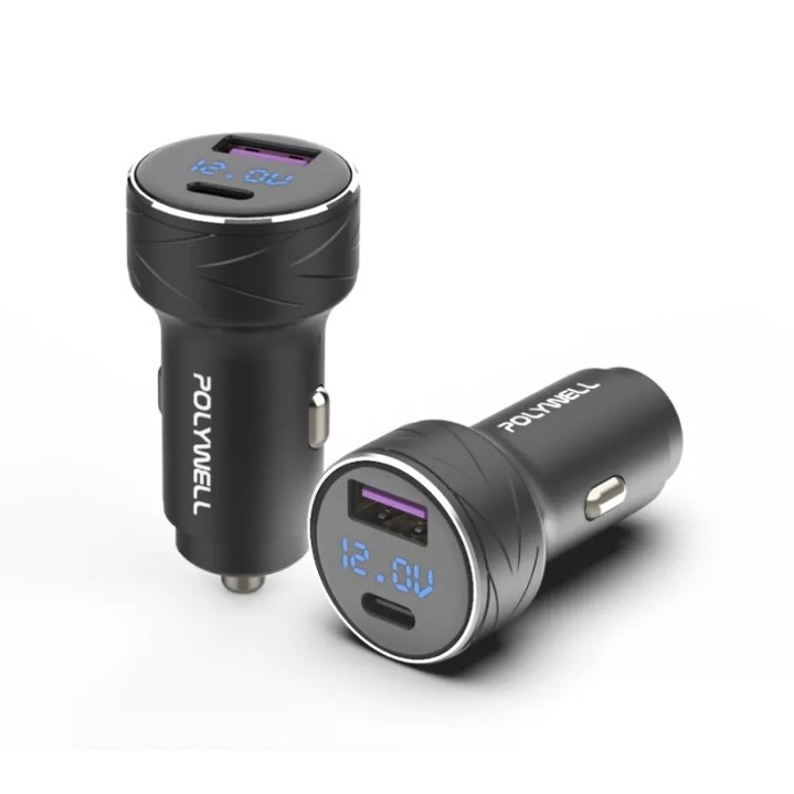 TypeC + USB 27W 快充 車充 車用充電器 電壓顯示 點菸孔 點煙孔 車充頭