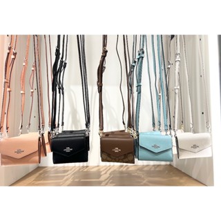 臺灣現貨美國🇺🇸Coach 經典logo 短夾 卡包 信封 零錢包 正品 COACH 迷你 信封 側揹包 卡包 WOC