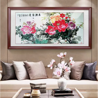 破損補寄 風水畫 玄關畫 客廳掛畫 壁掛畫 裝飾畫 牡丹掛畫 花開富貴裝飾畫客廳沙發背景墻掛畫招財風水國畫現代中式