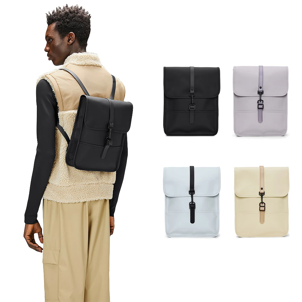 |快速出貨|Rains 防水後背包 筆電包 Backpack Micro 系列 黑色 紫色 淡藍色 米黃色