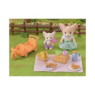 Sylvanian Families日本森林家族 人物野餐配件 耳廓狐野餐套組(人物*2 玩具車 食物*4)家家酒玩具