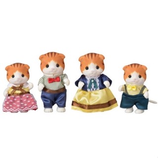 Sylvanian Families<日本森林家族>溫馨家庭人物配件 楓糖貓家庭套組(人物* 一家四口)家家酒玩具