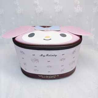 美樂蒂 My Melody 立體造型 頭型 雙耳 手提式 附化妝鏡 L容量 小物收納 化妝包