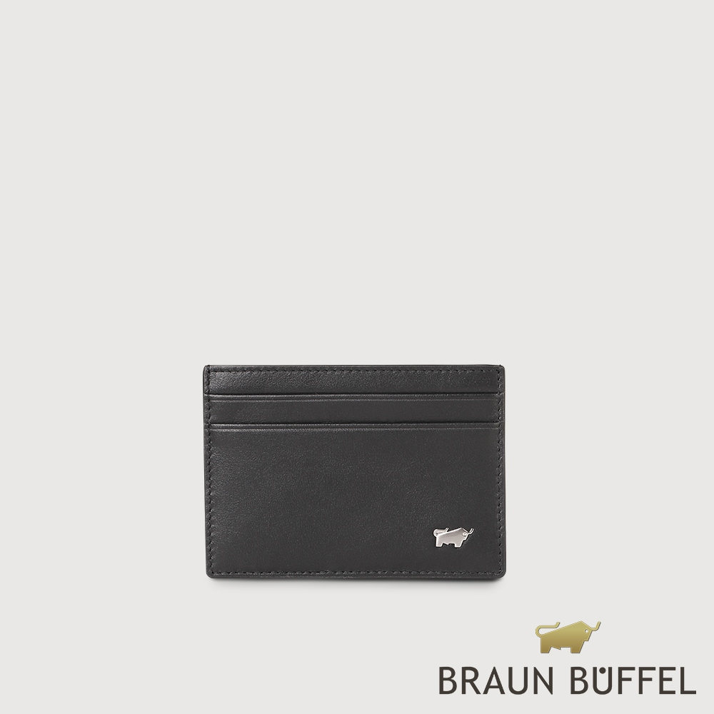 【BRAUN BUFFEL 德國小金牛】台灣總代理 布爾斯 5卡卡夾-黑色/BF532-151-BK