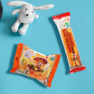 印尼 Yupi 呦皮 QQ糖(大熱狗軟糖)／大漢堡軟糖(1包入) 28g 款式可選【小三美日】D904315