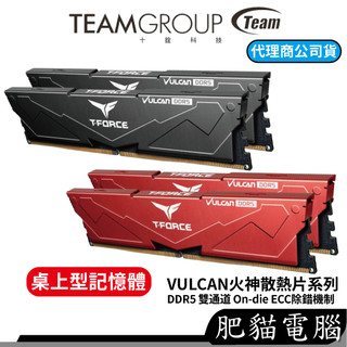 TEAM 十銓 T-Force Vulcan 火神散熱片系列 32GB (雙通16GB*2)DDR5-6000/CL38