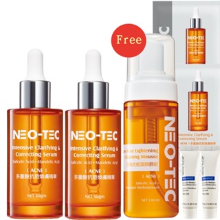 【neo-tec 妮傲絲翠】2%(水楊酸)多重酸煥膚精華40gm2入組(加贈*深層慕斯150ml+活膚乳20ml)