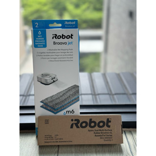 iRobot【e、i、j 系列】掃地機器人原廠滾輪膠刷2支、【Jet m6】 原廠水洗型濕拖墊2片