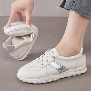 JC Shop【36-40#】韓國東大門熱銷-真皮小白鞋 輕便單鞋 懶人鞋 休閒鞋 樂福鞋 包鞋 真皮女鞋