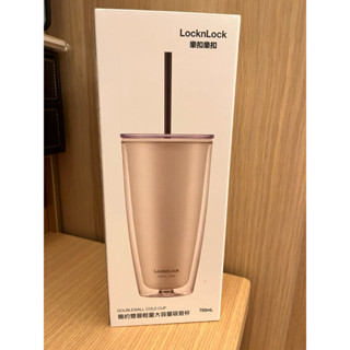LockLock樂扣樂扣簡約雙層大容量吸管杯750ml (白）樂扣 雙層吸管杯 樂扣杯 冷水杯 環保杯 雙層杯 附吸管