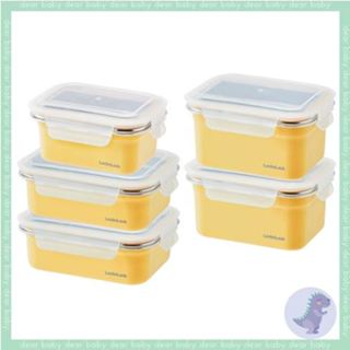 【dear baby】LocknLock樂扣樂扣 微波輕漾不鏽鋼保鮮盒 400ml/600ml/1L/1.2L/黃