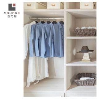 四方格系統櫃 消光白轉角衣櫃 角落空間設計 收納櫃 系統傢俱