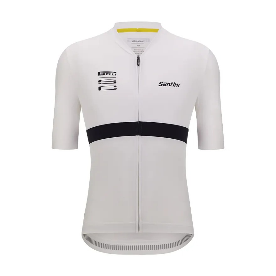 瑟飞斯單車 SANTINI PIRELLI 倍耐力運動俱樂部短袖車衣 競賽貼身 -白