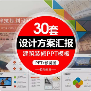 【PPT 簡報範本】現代簡約美式歐式室內裝修別墅家居裝潢建築設計方案報告PPT模板