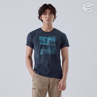 ADISI 男輕薄棉感快乾短袖圖T AL2411065 雙色藏青 (M-2XL)｜輕量 吸濕排汗 速乾氣 排汗衣
