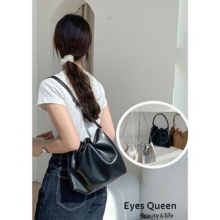 [Eyes Queen]現貨 設計師皺褶腋下包 側拉鍊單肩包 通勤包 氣質托特包 包包 側揹包 肩揹包