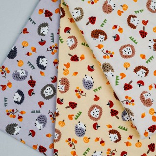 日本製可愛森林刺蝟牛津厚棉布【適用於裝飾、手作、抱枕、服裝、包袋等用途】