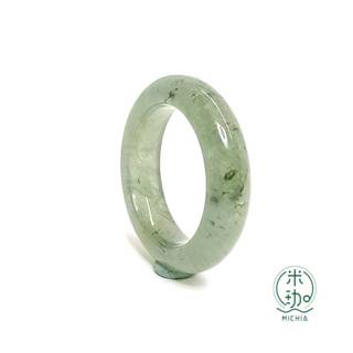 【米珈MICHIA】直徑16.7mm 天然翡翠 冰種 冰藍水 戒指 戒圈 玉戒 指環 緬甸玉（E256)