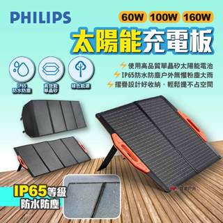 【PHILIPS 飛利浦】60/100/160W太陽能充電板 DLP8842/43/46C 太陽能板 露營 悠遊戶外