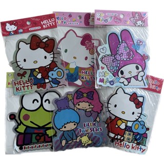☆玩具先生☆正版授權 hello kitty三麗鷗 美樂蒂 大眼蛙 雙子星18*20cm雷射大貼紙