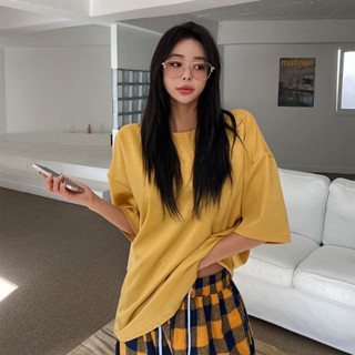 正韓日常舒適彈力落肩素面短袖上衣 12色 YUPPIE 預購商品 1010