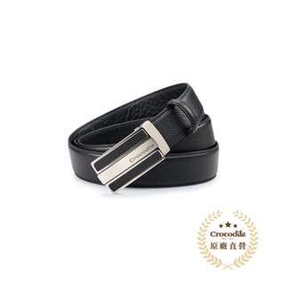 Crocodile鱷魚皮件 真皮打洞皮帶 男生皮帶推薦 男皮帶送禮 情人禮物-32MM-0101-52002-黑色