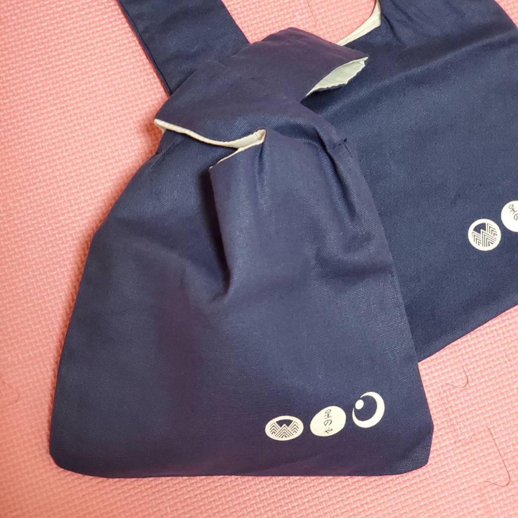☆ 全新 ☆ 谷關 虹夕諾雅飯店 深藍 日式 帆布 手挽包 手提袋 溫泉袋 便當袋 Hoshinoya Guguan