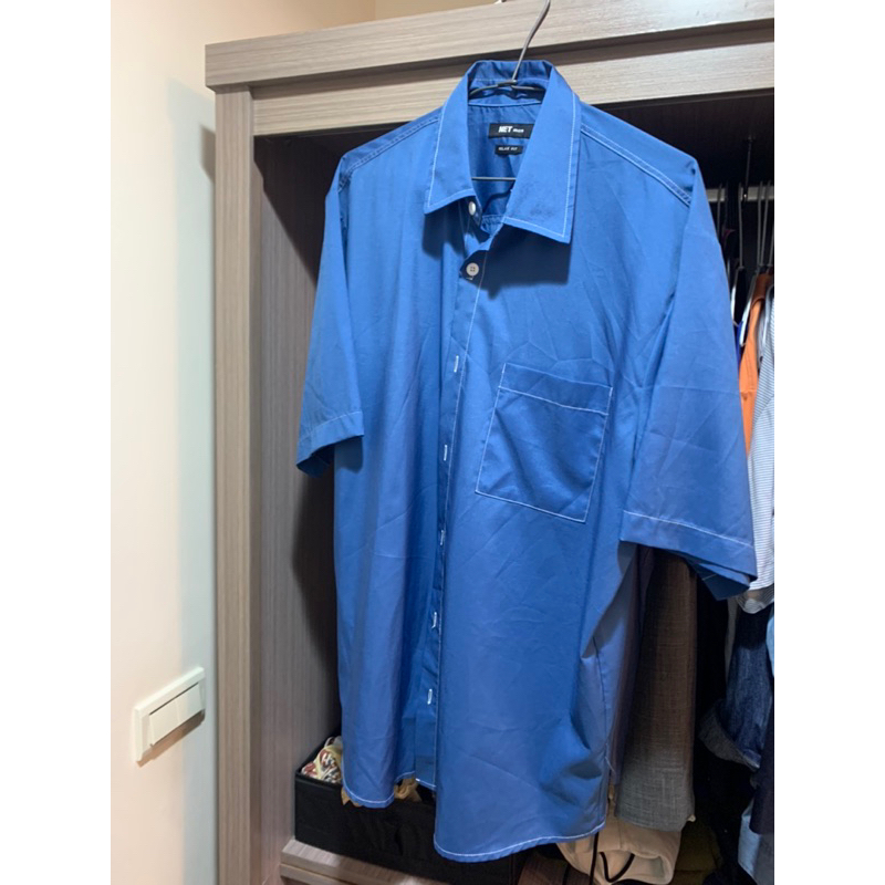 二手衣服 NET藍色短袖襯衫