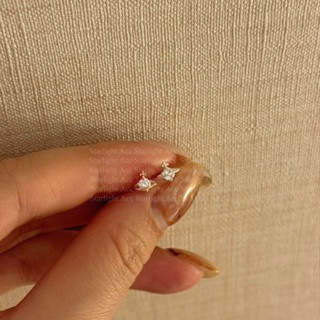 《Starlight Accessory》 S925 閃鑽小行星 純銀耳環 轉珠耳環 鎖式耳環